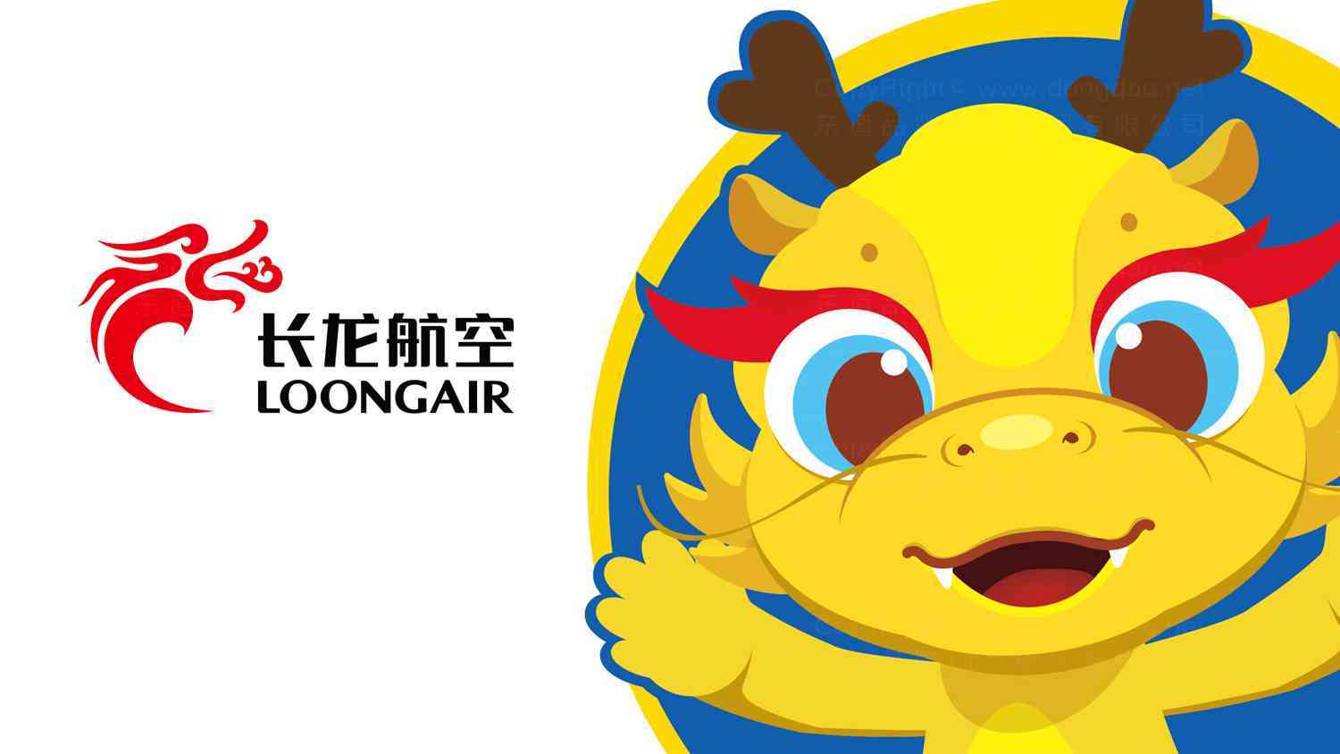 長龍航空航空公司吉祥物設計圖片素材