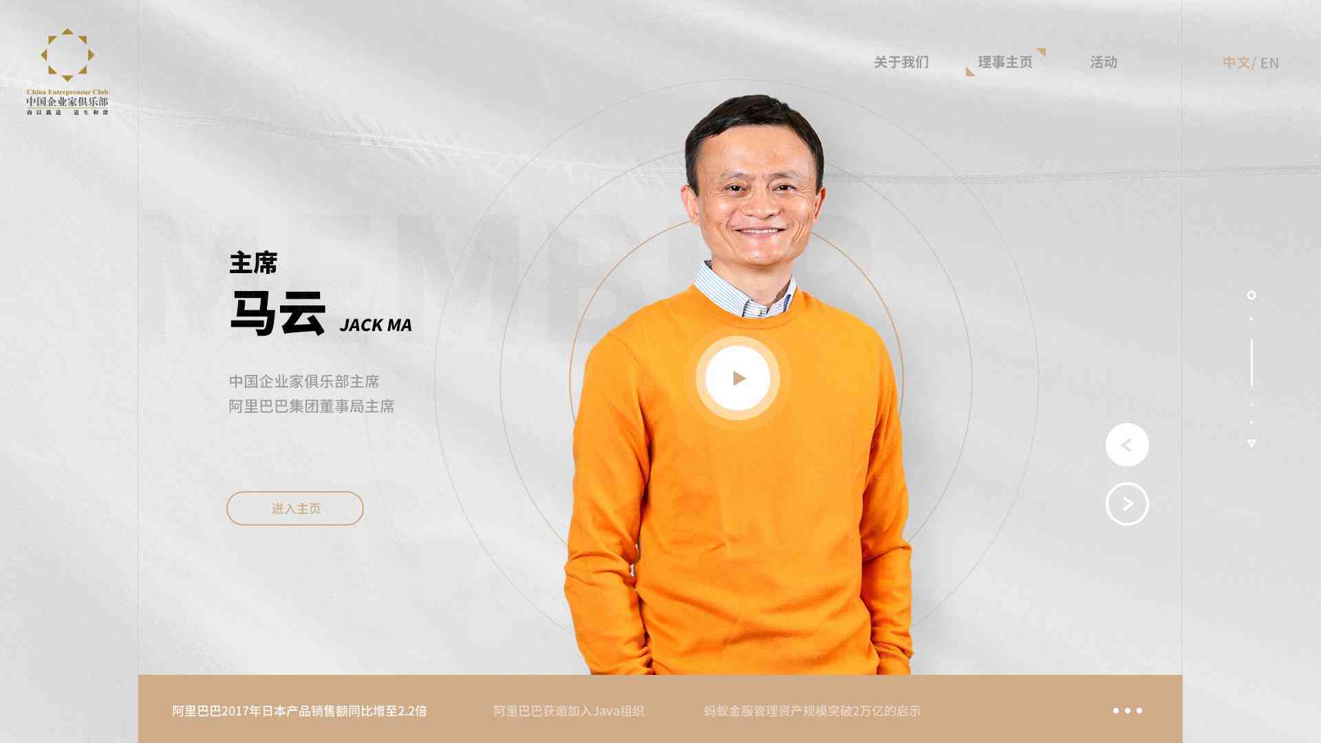 中國企業家俱樂部網站設計圖片素材