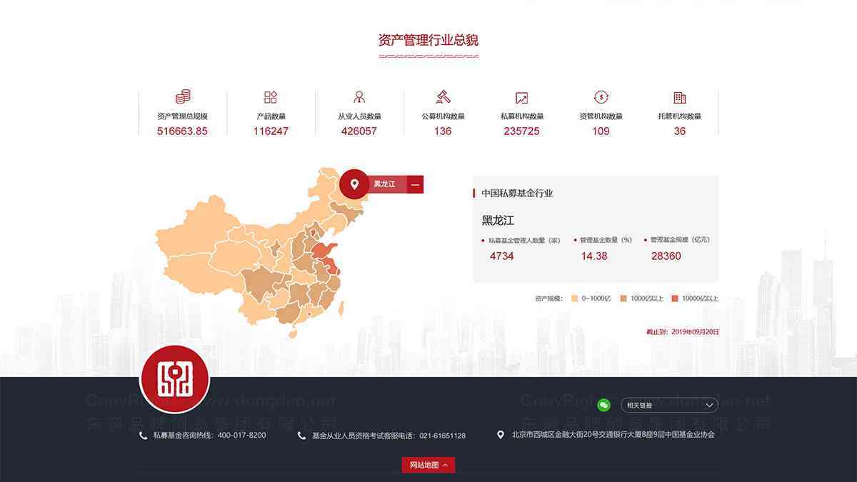 中國證券投資基金業協會網站頁面設計圖片素材
