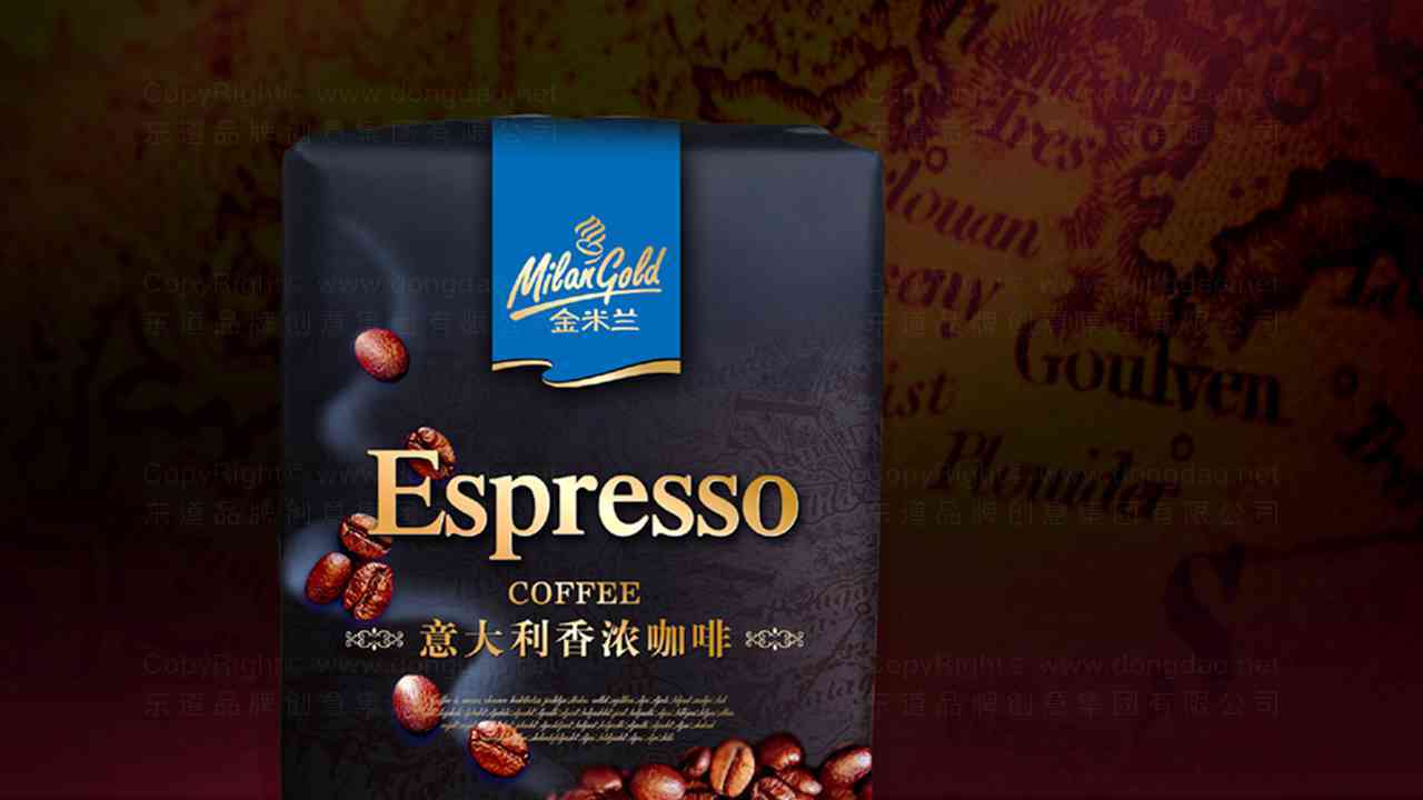 金米蘭咖啡飲料系列包裝設計圖片素材