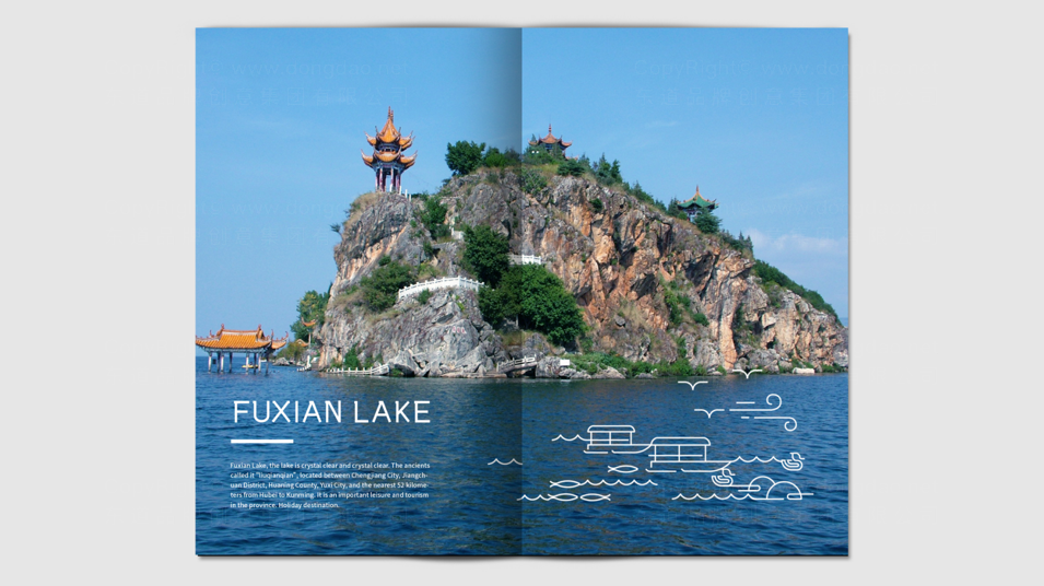 澄江抚仙湖地图画册设计图片素材